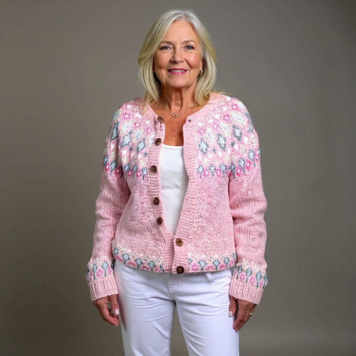 Saela & Co – Gezellig Roze Wollen Vest